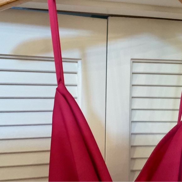 Aidan Mattox Watermelon Cowl Neckline Fit & Flare Dress, Size 14 NWT $195 - Picture 4 of 12